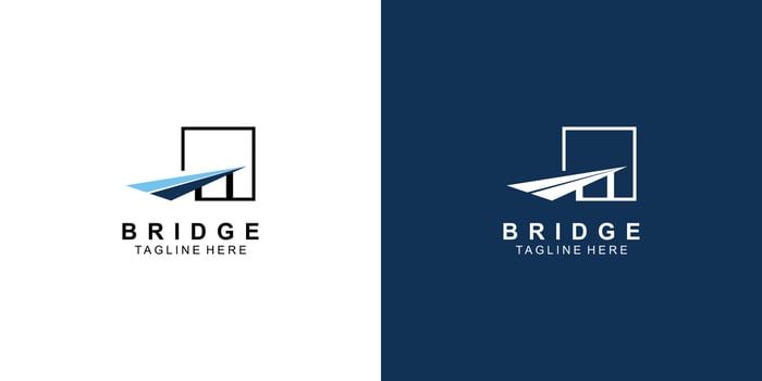 Simple bridge logo design with modern concept , premium vector