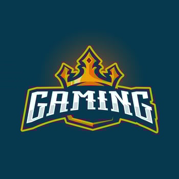 king crown esport gaming logo design vector