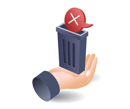 Deleting Computer Data Trash flat illustration vector
