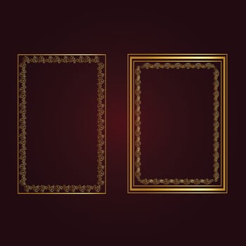 Gold frame beautiful retro background design and pattern Frame vector