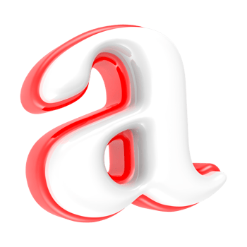 Red Alphabet with White 3D Rendering Letter a png