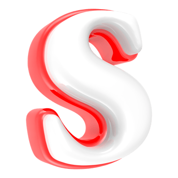 Red Alphabet with White 3D Rendering Letter s png