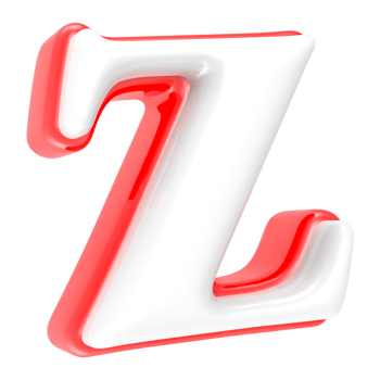 Red Alphabet with White 3D Rendering Letter z png