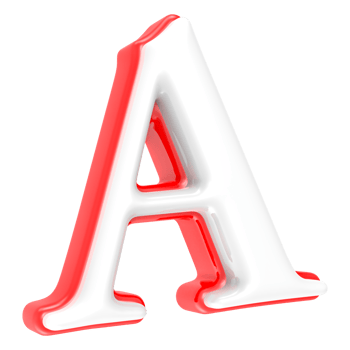 Red Alphabet with White 3D Letter A png