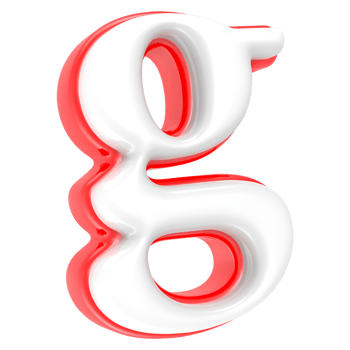 Red Alphabet with White 3D Rendering Letter g png
