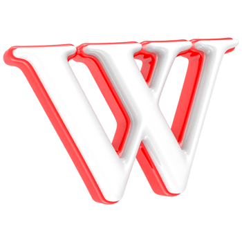 Red Alphabet with White 3D Letter W png