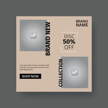 Fashion sale social media post template vector