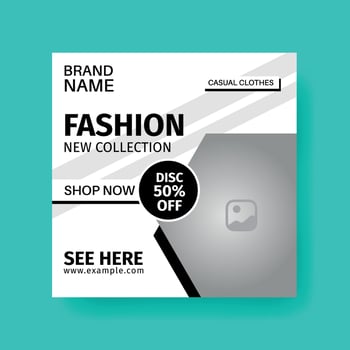 Fashion sale social media post template vector