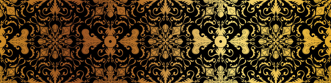 abstract floral border seamless golden paper border woodcarving decorative pattern vector