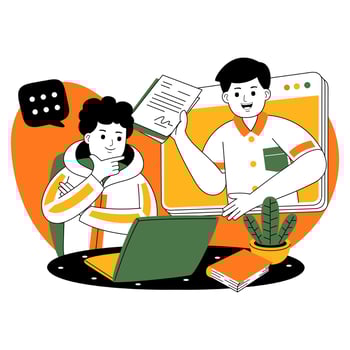 teamwork on project discussion flat illustration vector