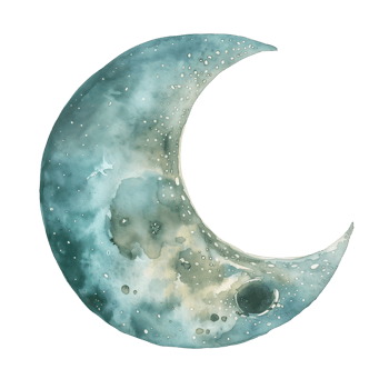 cute watercolor moon on isolated background png
