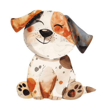 hand-drawn watercolor dog isolated background png