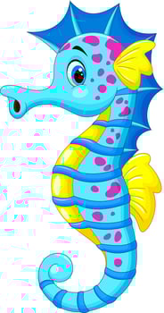 Cute seahorse cartoon vector