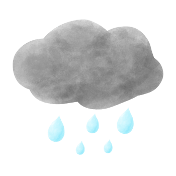 Cloud and rain watercolor png