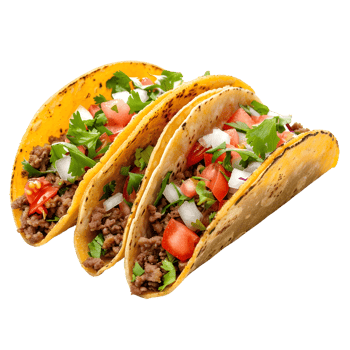 Tacos, isolated, AI-Generated png
