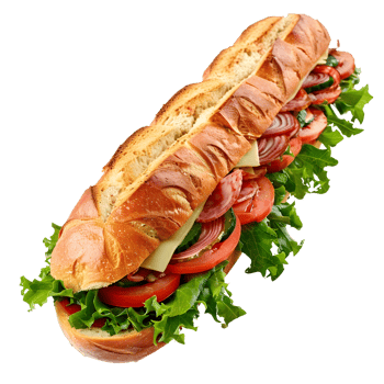 Subs sandwich, isolated, AI-Generated png
