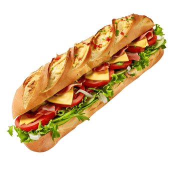Subs sandwich, isolated, AI-Generated png