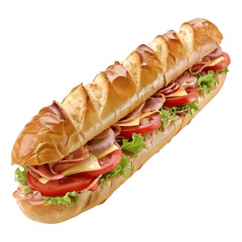 Subs sandwich, isolated, AI-Generated png