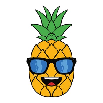 Pineapple illustration isolated on a white background vector