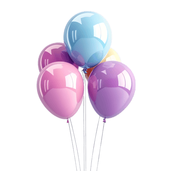 3D Render of Colorful Balloons - Celebration Party Decoration png
