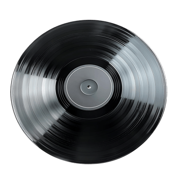 Black Vinyl Record Closeup Photo png