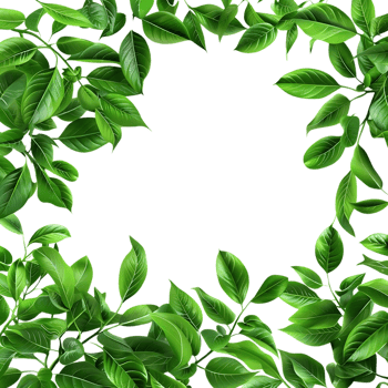 Green Leaves Frame Illustration png