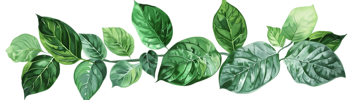 Green Watercolor Leaf Illustration png