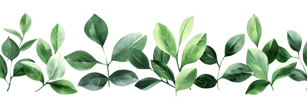 Watercolor Green Leaves Seamless Pattern Illustration png