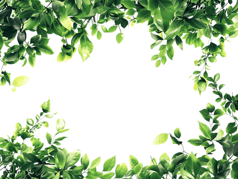 Green Leaves Frame Illustration png