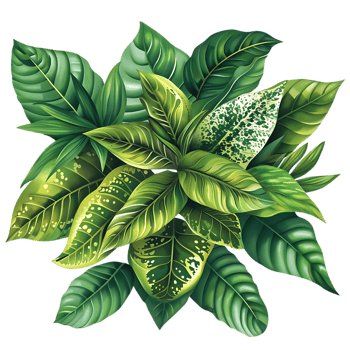 Tropical Green Leaves Illustration png