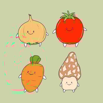 cute vegetable cartoon vector
