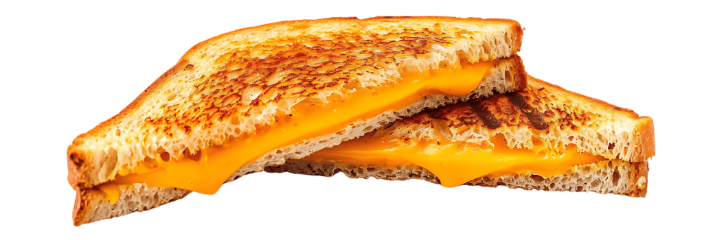 Grilled Cheese Sandwich with Melted Cheese - Food Photography png