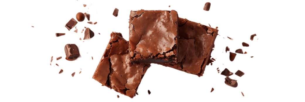 Delicious Chocolate Brownies in Flight - Photo png