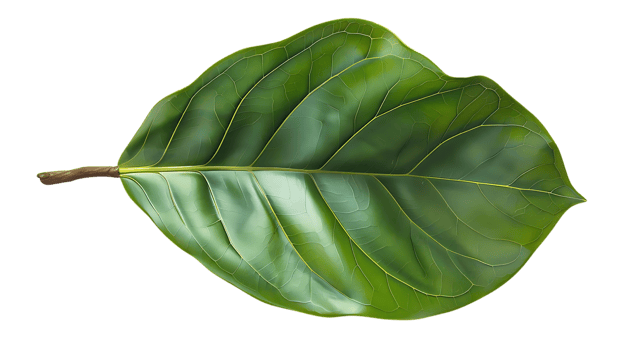 Green Leaf Illustration with Detailed Veins png
