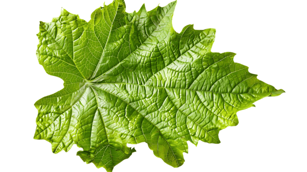 Green Leaf with Veins Illustration png