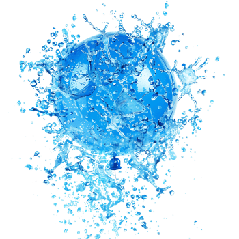 Blue Water Balloon Splash Illustration png