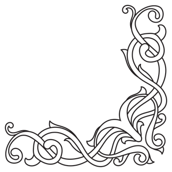 vintage black corner lines Ornate vintage design element with calligraphy swirls, wavy lines, ornate pattern. and paper rolls Frames and banners png