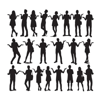 silhouettes of wondering person illustration vector