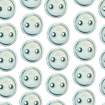 Watercolor seamless pattern - Circular TwoHole green Button. Accessory for Artistic Fashion Illustration, vintage style. Sewing fashion, retro style for stitch, dressmaker, hobby and craft. Sewing png