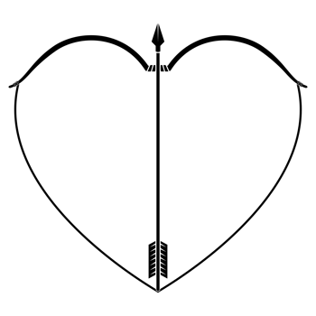 Valentine's bow and arrow, bow and arrow with heart shape, happy Valentine's day png