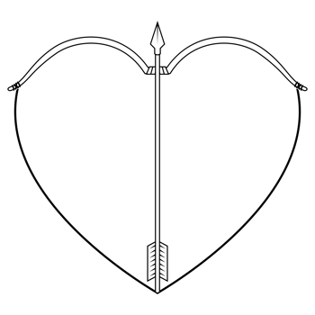 Valentine's bow and arrow, bow and arrow with heart shape, happy Valentine's day png