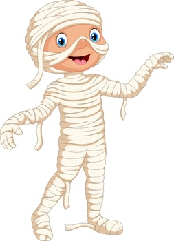 Cartoon happy mummy isolated on white background vector