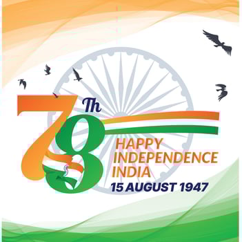 Indian 78th Independence day poster with text vector