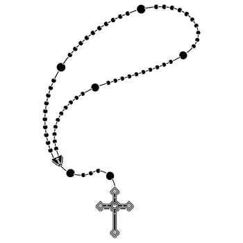 Rosary with Christian cross, symbol of the Catholic religion png