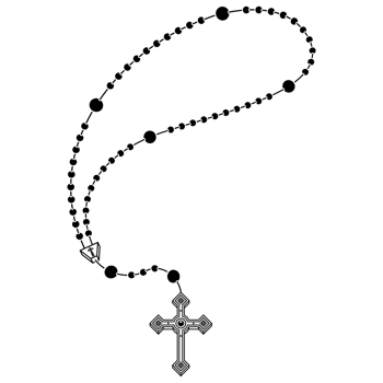 Rosary with Christian cross, symbol of the Catholic religion png