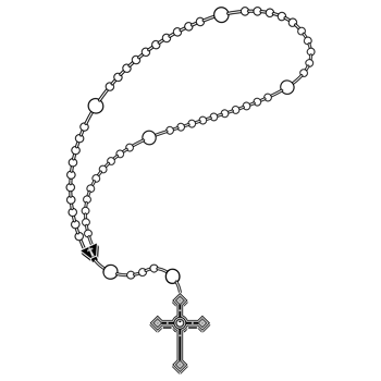 Rosary with Christian cross, symbol of the Catholic religion png