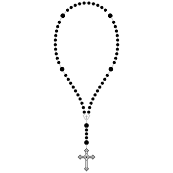 Rosary with Christian cross, symbol of the Catholic religion png