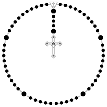 symbol of the Catholic religion, rosary with a circular shape png