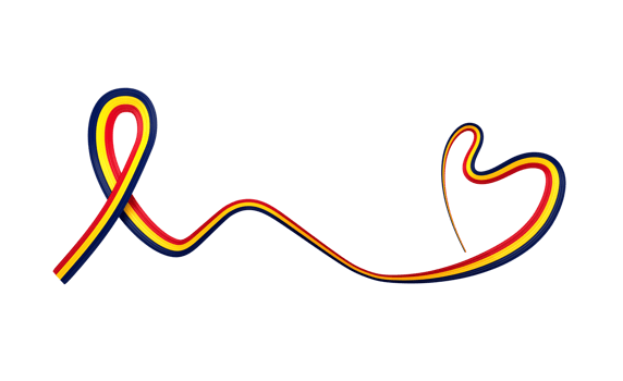 3d Flag Of Chad Heart Shape Shiny Wavy Awareness Ribbon Flag 3d Illustration png