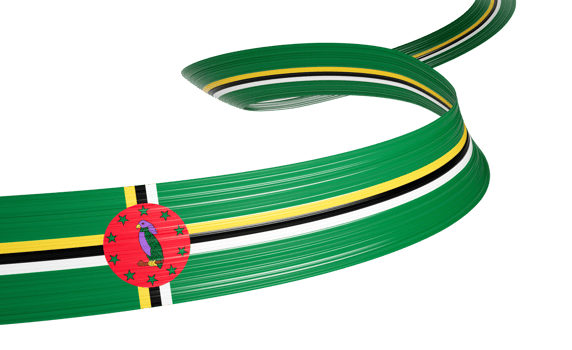 3d Flag Of Dominica 3d Wavy Shiny Dominica Ribbon Flag 3d Illustration png